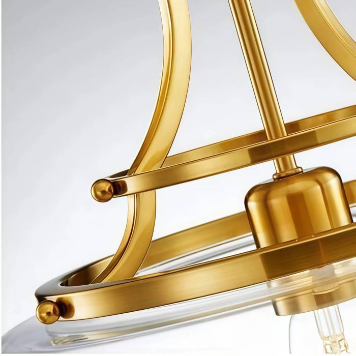 Suspension Lirra Vintage en verre transparent avec dôme - Style industriel classique pour entrée HL2425