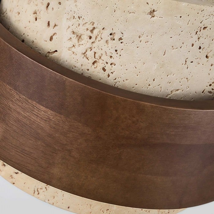 Plafonnier MokuStone Wabi Sabi Travertin - Plafonnier en pierre texturée pour la maison HL2444