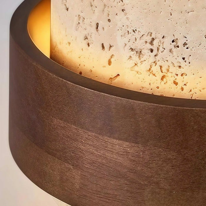 Plafonnier MokuStone Wabi Sabi Travertin - Plafonnier en pierre texturée pour la maison HL2444