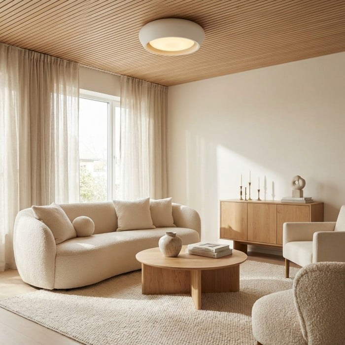 Monocem Minimalistyczna oprawa sufitowa z betonu – stylowa lampa sufitowa do salonu HL2426