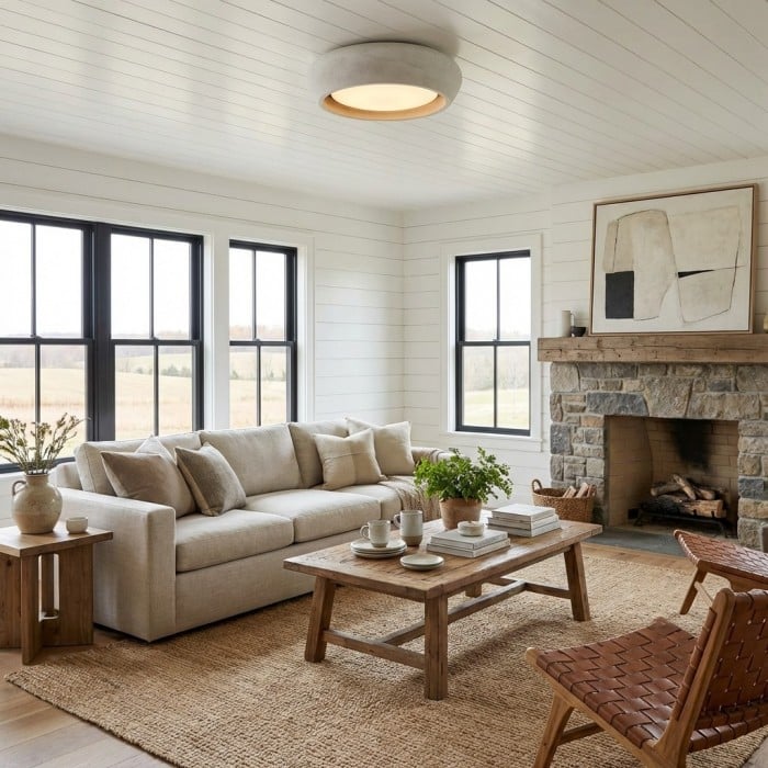 Monocem Minimalistyczna oprawa sufitowa z betonu – stylowa lampa sufitowa do salonu HL2426