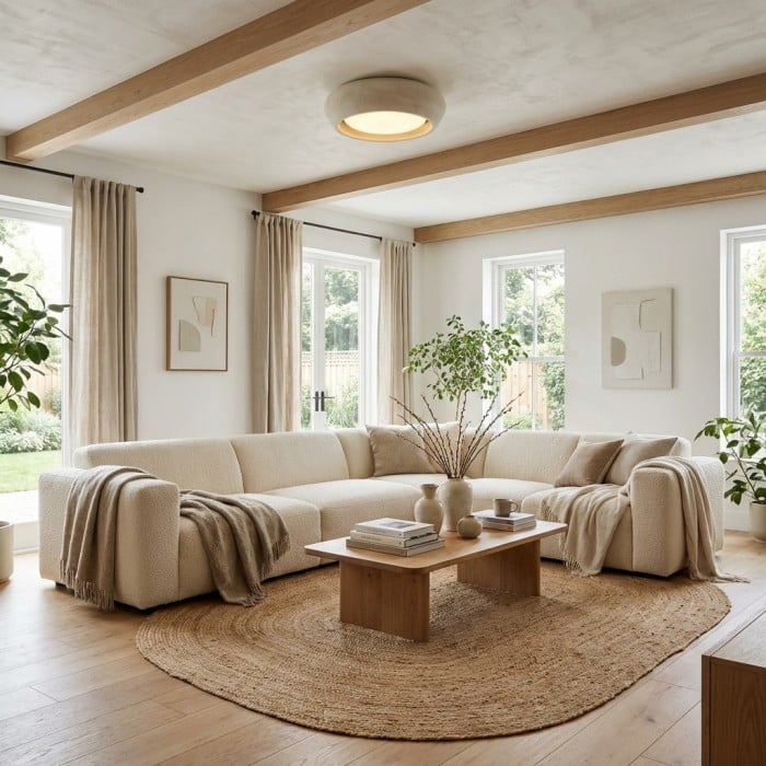 Monocem Minimalistyczna oprawa sufitowa z betonu – stylowa lampa sufitowa do salonu HL2426