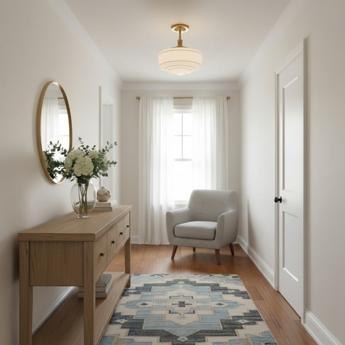 Plafonnier moderne Nalaviro - Abat-jour en verre pour salon et entrée HL2424