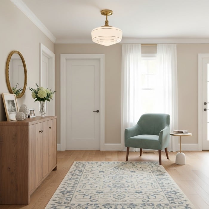 Plafonnier moderne Nalaviro - Abat-jour en verre pour salon et entrée HL2424