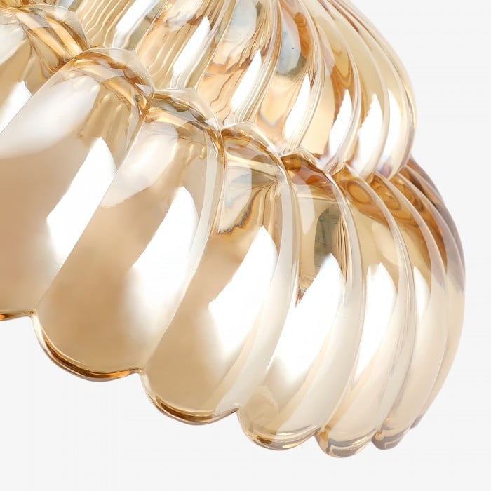 Plafonnier semi-encastré en verre Orilanavo - Design parapluie élégant pour chambre et salon HL2421