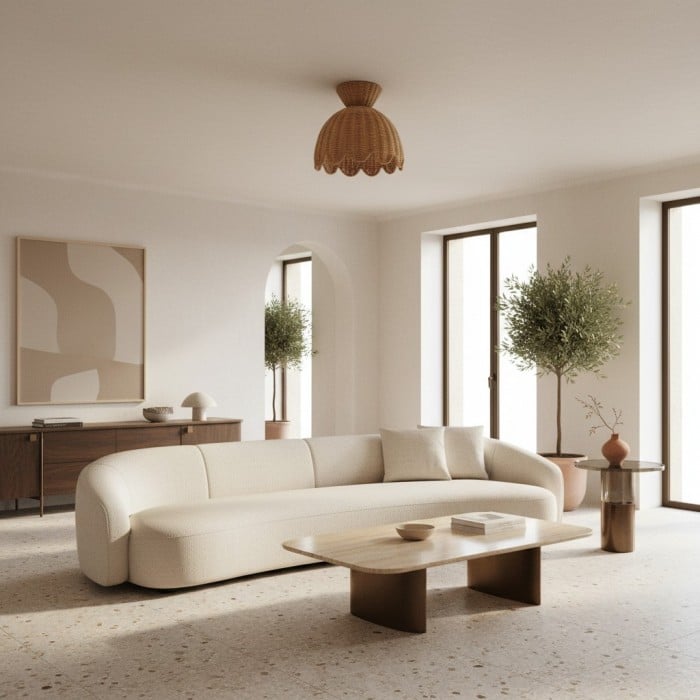 Plafonnier Rattalia - Design floral sculptural de style naturel pour îlot de cuisine HL2433