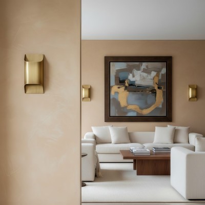Sconique Snygg Mässingsvägglampa - Minimalistisk Design Arkitektonisk Profillampa för Hall HL2446