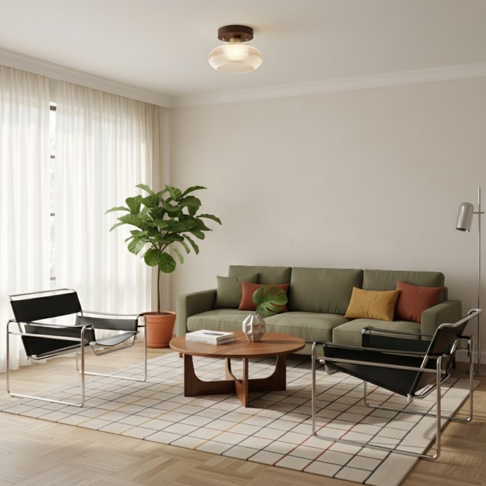 Plafonnier Soliro Modern Dome en verre, au design minimaliste et élégant, idéal pour les cuisines et les espaces de vie