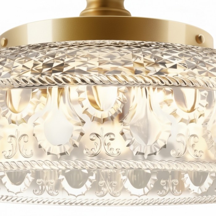 Plafonnier semi-encastré en verre à motif floral vintage Zenarivo - Style chalet moderne pour salon HL2437