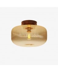 Ribora Vintage - Lámpara de techo de cristal acanalado de inspiración industrial - Montaje empotrado para interiores modernos