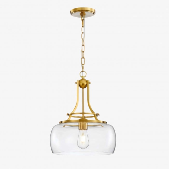 Lirra Vintage Transparent Glass Dome Pendant Lamp - Klasyczny styl industrialny do przedpokoju HL2425