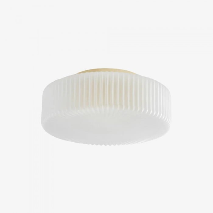 Lunorib – nowoczesna oprawa sufitowa z opalowego szkła – teksturowany, żebrowany metal do pomieszczeń mieszkalnych HL2417
