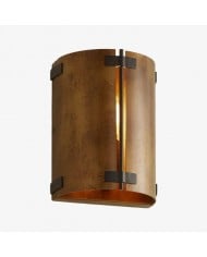 Aplique de pared cilíndrico de vidrio acanalado Bravira - Lámpara de pared nórdica moderna para pasillo y salón HL2440