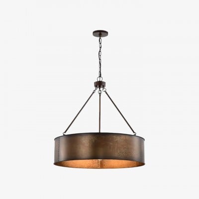 Velara Industrial Drum Shade Pendant Light – Industrial Style Hanging Fixture for Kitchen and Dining HL2438