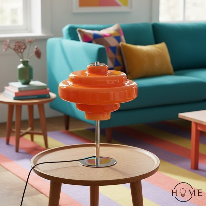 Koloro Lámpara de mesa Bauhaus multicapa - Lámpara de noche de cristal de colores HL1333