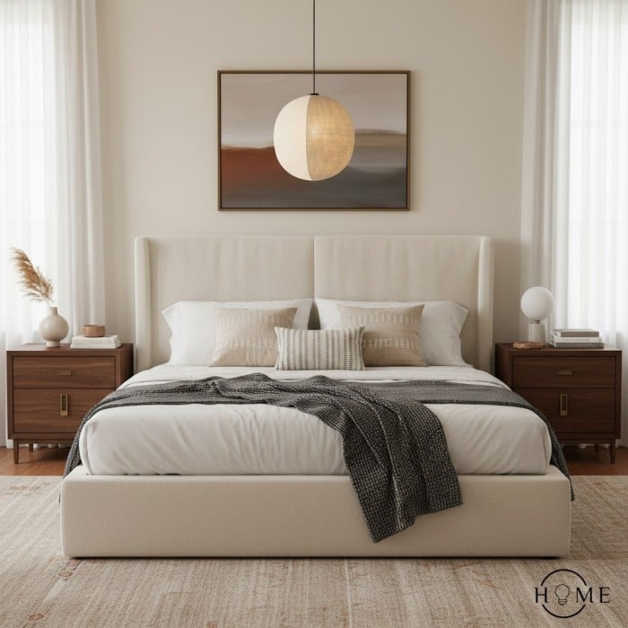 Diora Skulpturale Laternen-Pendelleuchte – Moderne Hängeleuchte mit Seidenstruktur für Wohnräume HL1991