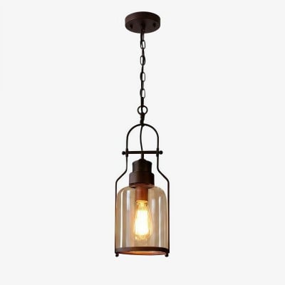 Lirra Vintage-Glas-Hängeleuchte – Industrielle Metall-Hängeleuchte für Küche und Bar HL973