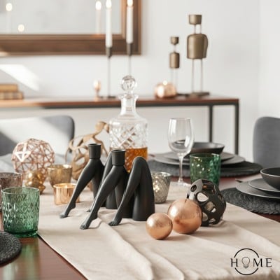 Kickra Kaarsenhouder Met Pootgeïnspireerde Basis - Artistieke Hars Houder Voor Eettafels HL2416