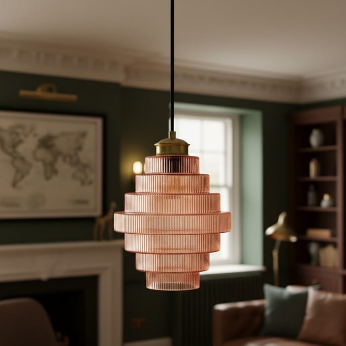 Moderne creatieve geplooide design glazen hanglamp HL615