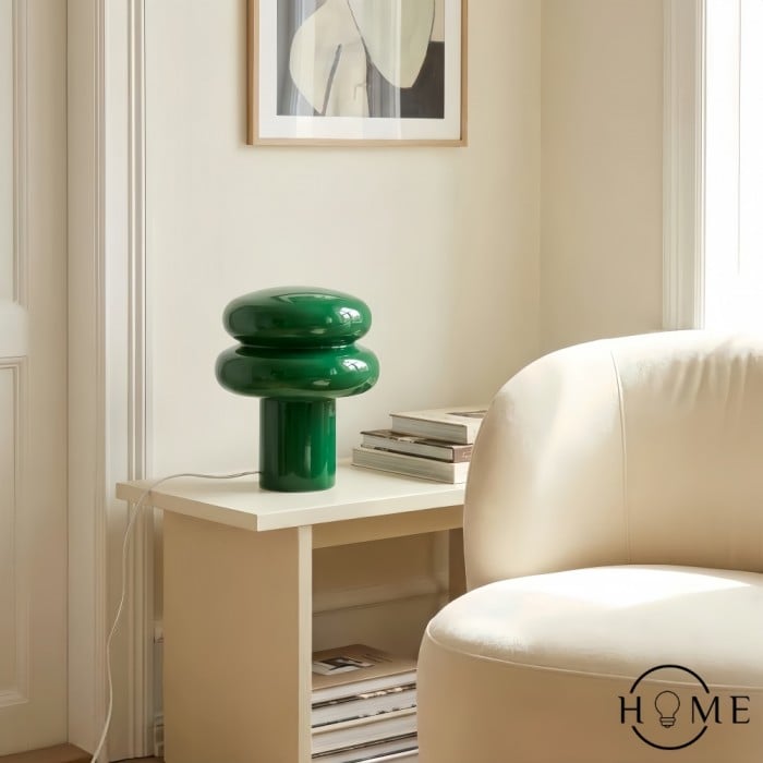 Orra Piccola lampada da tavolo in opale - Lampada in vetro a forma di fungo per soggiorno HL1782