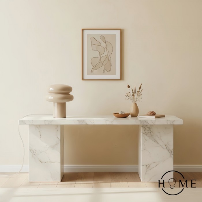 Orra Piccola lampada da tavolo in opale - Lampada in vetro a forma di fungo per soggiorno HL1782