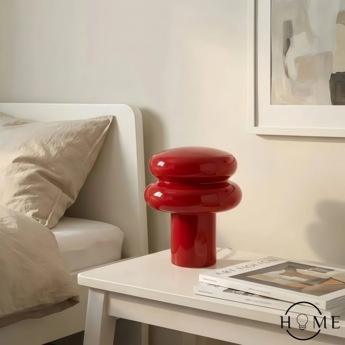 Orra Piccola lampada da tavolo in opale - Lampada in vetro a forma di fungo per soggiorno HL1782