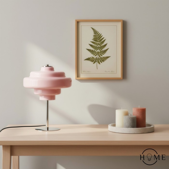 Koloro Lampe de table multicouche Bauhaus - Lampe de chevet en verre coloré HL1333