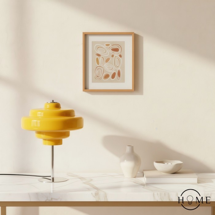 Koloro Lampe de table multicouche Bauhaus - Lampe de chevet en verre coloré HL1333