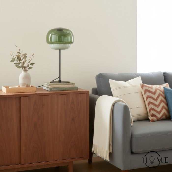 Clinco Dome Colored Glass Table Lamp - Retro Mushroom Bedside Lamp for Bedrooms and Desks HL1095