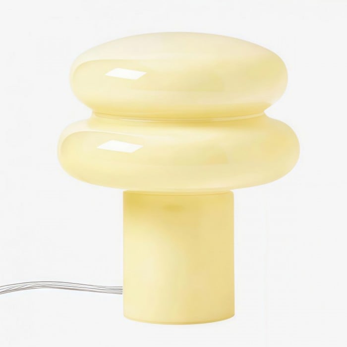 Orra Liten opalbordslampa - svampformad glaslampa för vardagsrum HL1782