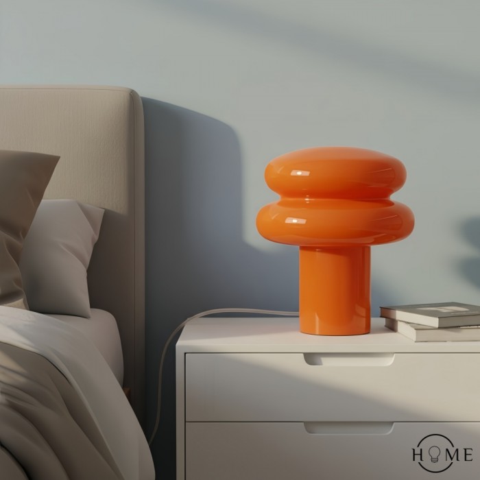 Orra Piccola lampada da tavolo in opale - Lampada in vetro a forma di fungo per soggiorno HL1782