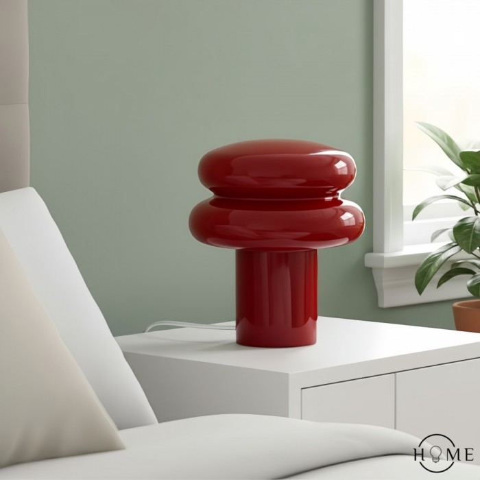 Orra Piccola lampada da tavolo in opale - Lampada in vetro a forma di fungo per soggiorno HL1782