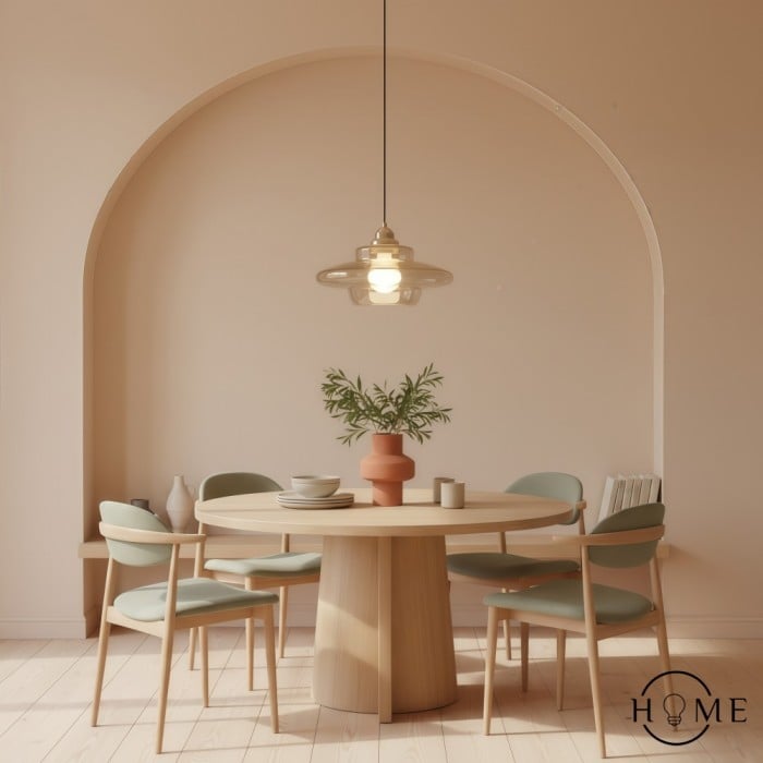 Art Deco Milk White Glass Pendant Light - Sculptural Hanging Lamp for Dining and Kitchen HL190