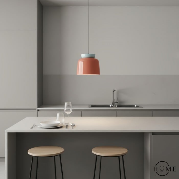 Fiesta Kolorowa lampa wisząca w kształcie miski w stylu nordyckim z ceramiki HL1639