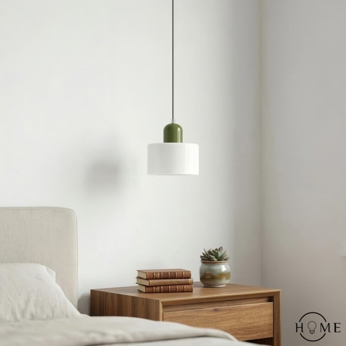 Lámpara colgante con forma de orbe y disco de cristal cilíndrico Morandi HL107