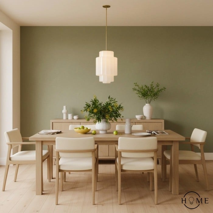 Antieke Messing Opaal Glazen Hanglamp - Gelaagde Vintage Stijl HL1042