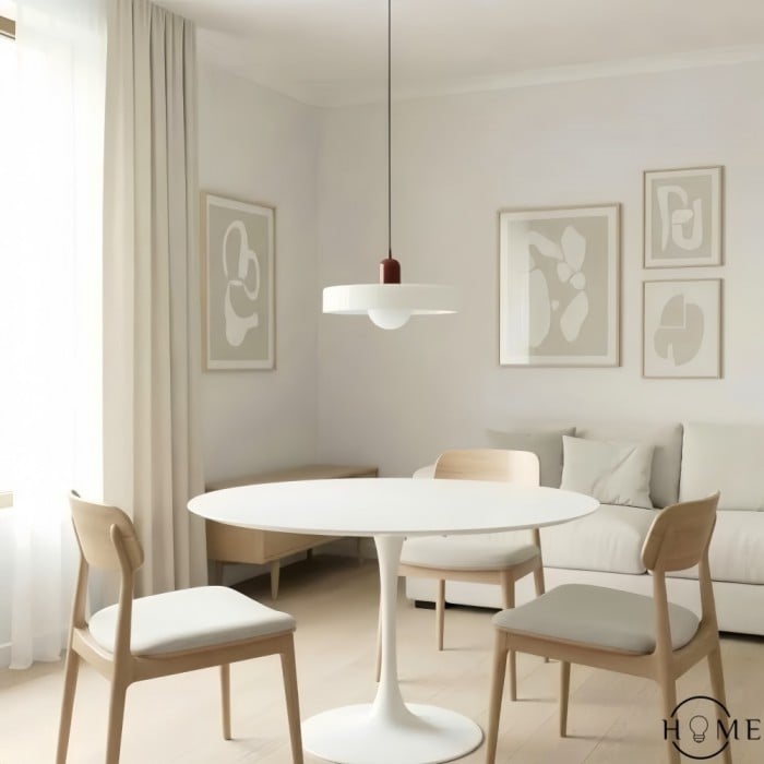 Lámpara colgante con forma de disco de cristal de Morandi