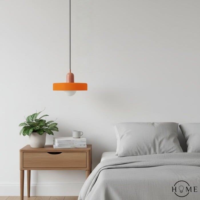 Lámpara colgante con forma de disco de cristal de Morandi