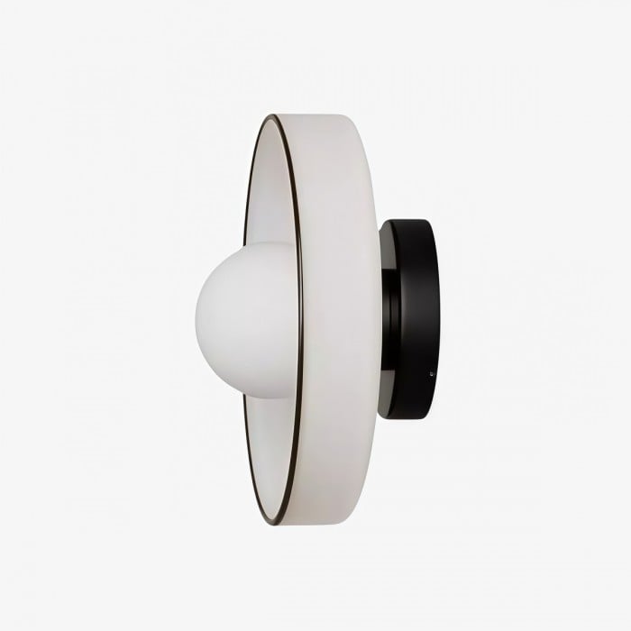 Lampada da parete e soffitto Kalo - Applique a filo con disco in vetro soffiato HL2259