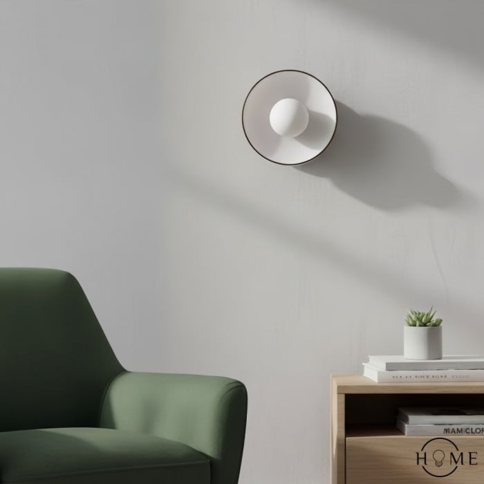 Kinkiet ścienny Kalo z dmuchanego szkła, z okrągłą kulą, montowany natynkowo, HL2259