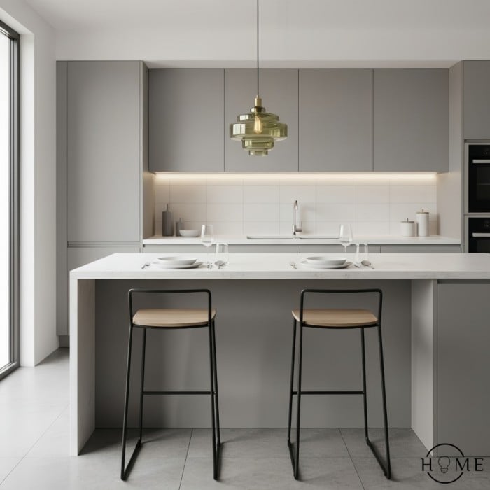 Tiered Vintage Pendant Light - Art Deco Glass Hanging Lamp for Kitchen and Living Room HL1064