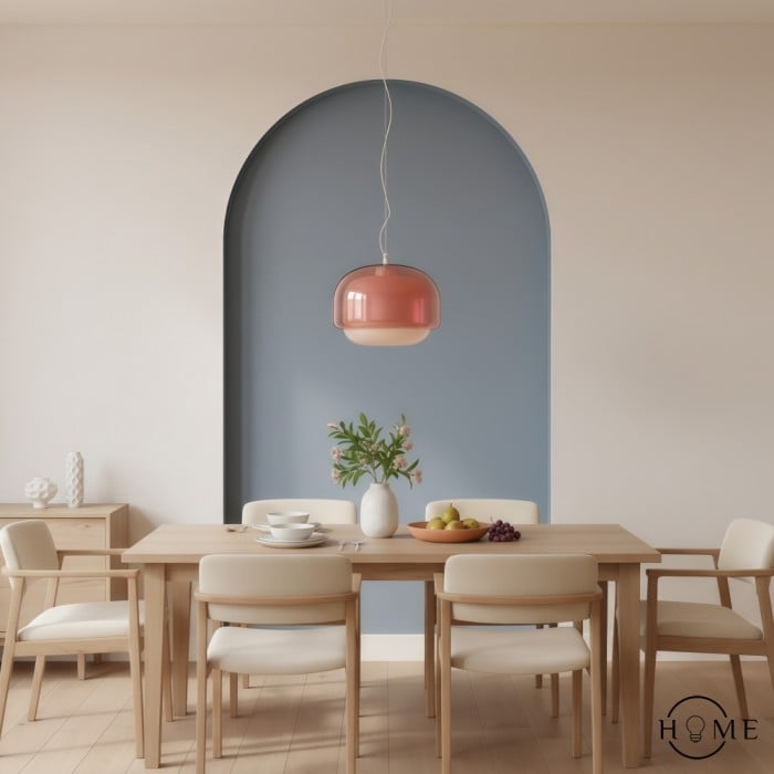 Clinco Double Spherical Glass Pendant Light - Modern Colorful Hanging Lamp for Bedroom HL1094