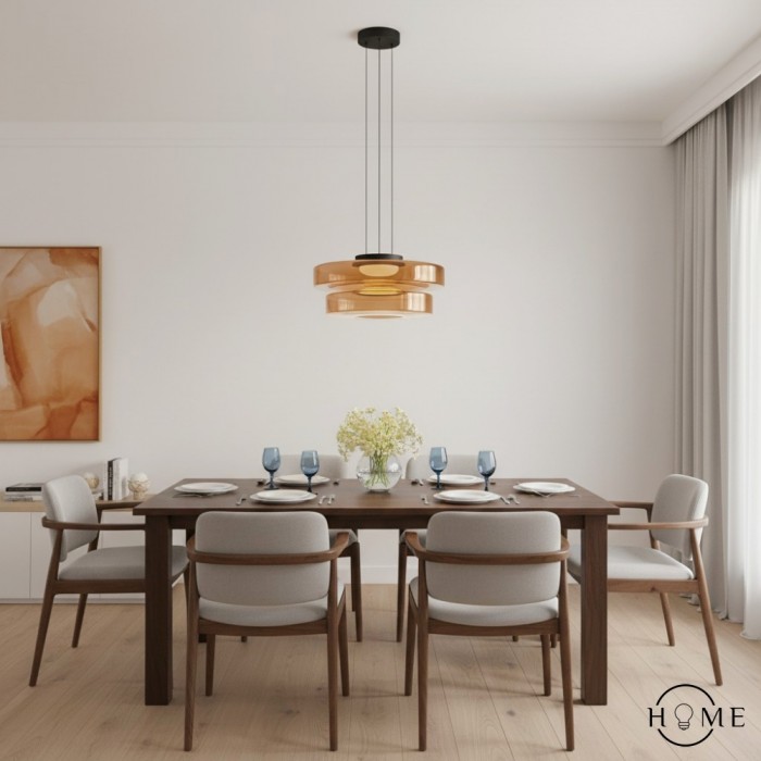 Nora Moderne Hanglamp met Meerlaags Glas - Verstelbare Hanglamp voor Woonkamer of Keukeneiland HL1929