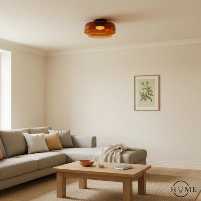 Nordycka wielowarstwowa średniowieczna szklana lampa sufitowa HL204