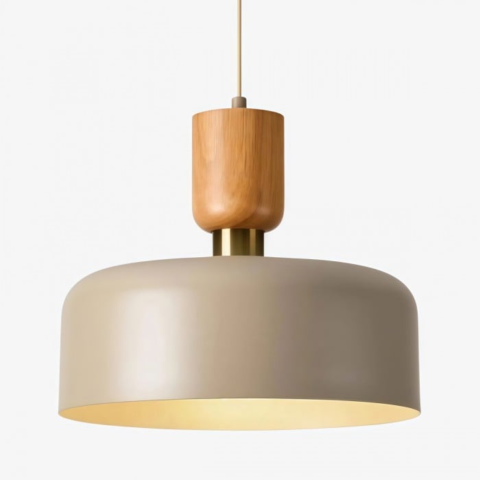 Suspension circulaire Orbulis en bois naturel – Luminaire minimaliste moderne pour îlots et halls d'entrée HL2366