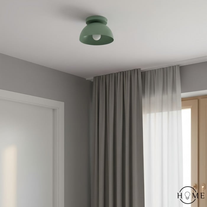 Metio Dome Shade Ceiling Light - Modern Colored Metal Lamp for Living Room and Bedroom HL1733