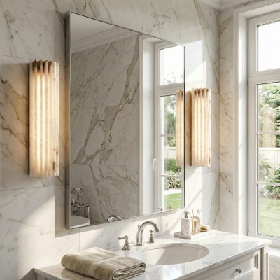 AlaVelle Contemporary Alabaster Wall Lamp - Minimalist Wall Light for Bedrooms and Hallways HL2478