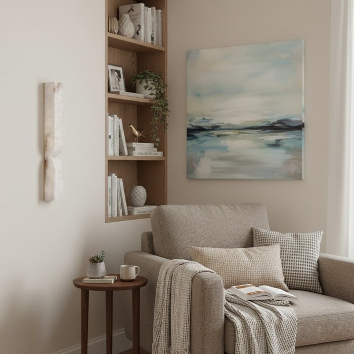 Albesque gebogen wandlamp - Moderne albasten wandlamp voor slaapkamers en woonkamers HL2491