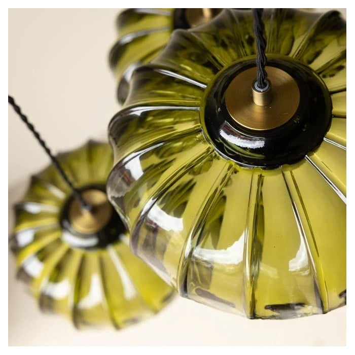 Lámpara colgante Aridia Palm Leaf Cluster, lámpara colgante artística de cristal para pasillo, cocina y salón HL2488