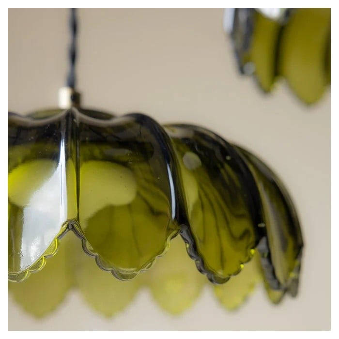 Lámpara colgante Aridia Palm Leaf Cluster, lámpara colgante artística de cristal para pasillo, cocina y salón HL2488